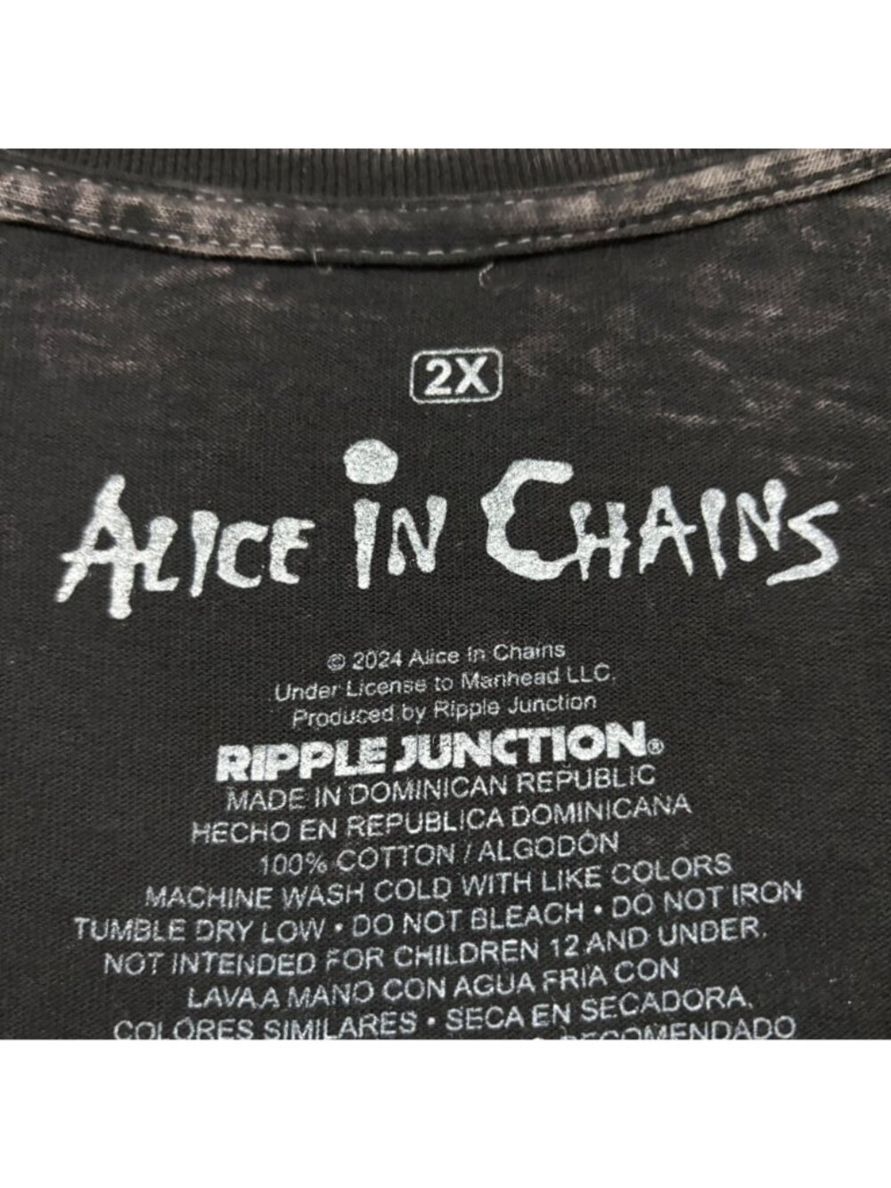 Alice In Chains Dirt Est 1987 Heavy Metal Band Mineral Wash T-Shirt Size 2X - Picture 4 of 4